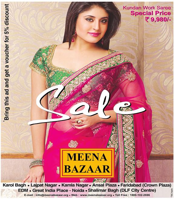 Meena BazaarSale, Kundan work Saree at Special Price Rs 9980 starts on